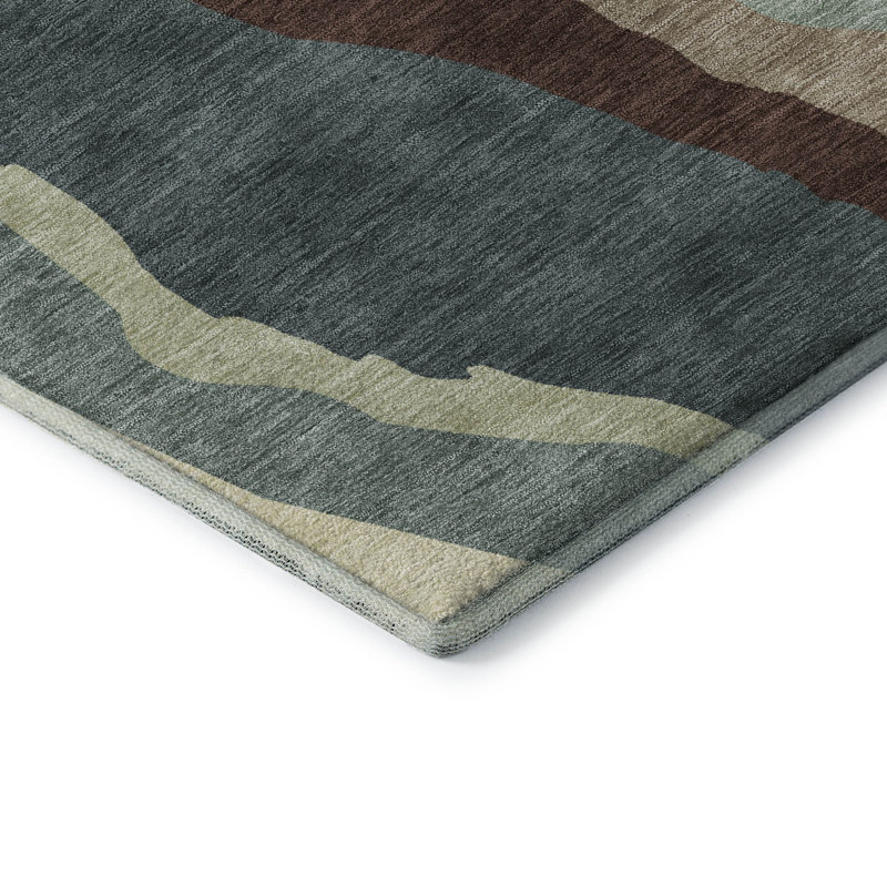 Premium Machine Washable Cossette AMF1047 Waves Rug, Rectangle 2'6" x 3'10"