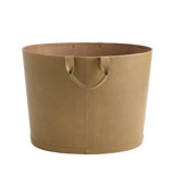 Oversized Oval Leather Basket