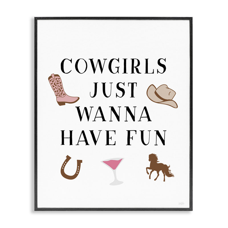 Cowboys de  veut s'amuser, estampe numérique par Natalie Carpentieri, H 14 po x l 11 po, Giclée encadrée noir minuit