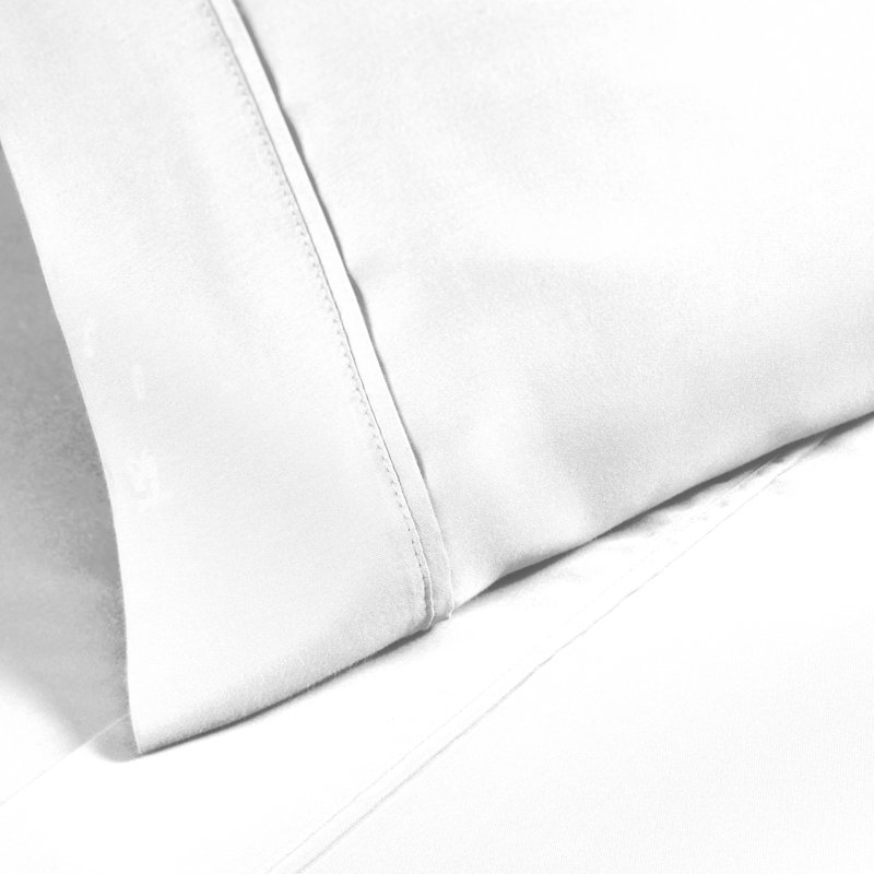 Taies d'oreiller supérieures en mélange de coton infroissable à densité de tissage 1200 fils Superior, Blanc, Standard