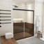 60 In. Sliding Semi-Frameless Shower Door In Matte Black Finish With Clear Glass