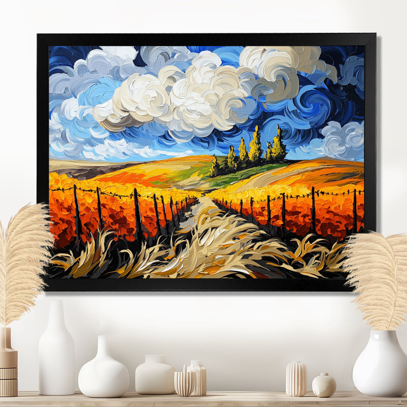 Shimmering Embrace Of Vineyard I - impression d'art mural vignoble, H 16 po x l 32 po, Noir