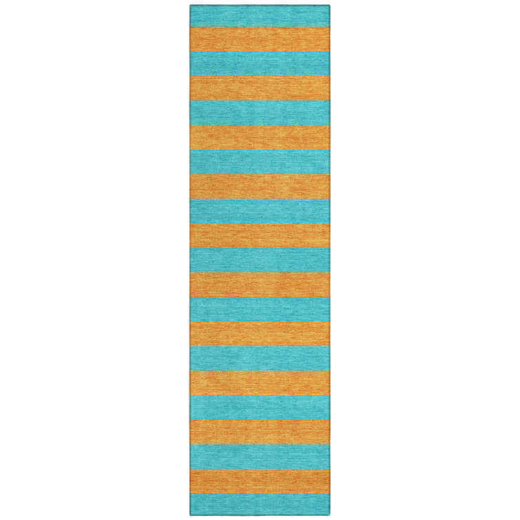 Abdulkarim Striped Machine Washable Area Rug
