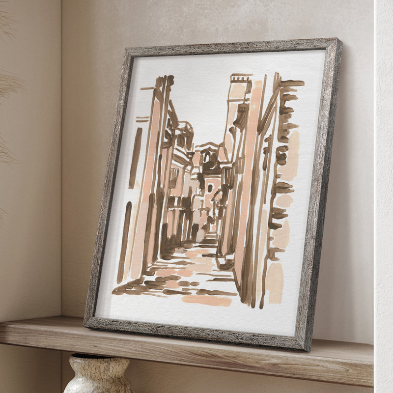 Blush Architecture Study VI Framed Print - Solid Wood, 30" H x 24" W