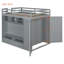  Lit mezzanine double avec tiroirs, tablettes et éclairage, gris-215035900