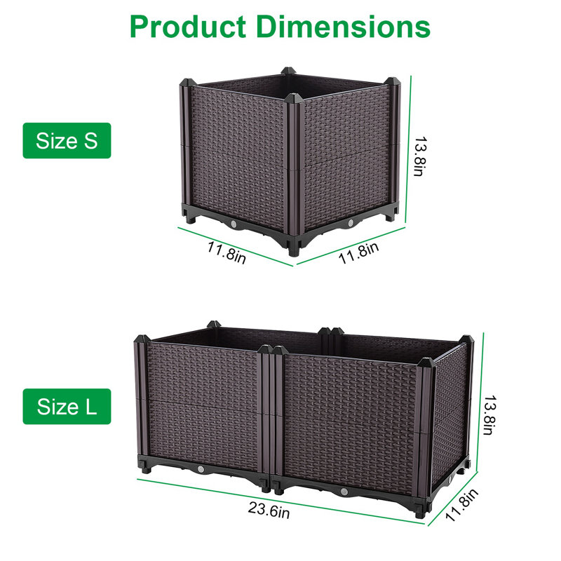 Sybrina Planter Box, 13.8" H x 11.8" W x 11.8" D