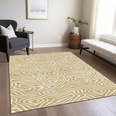  Tapis doré intérieur / extérieur lavable à la machine Chayden ACN1020
