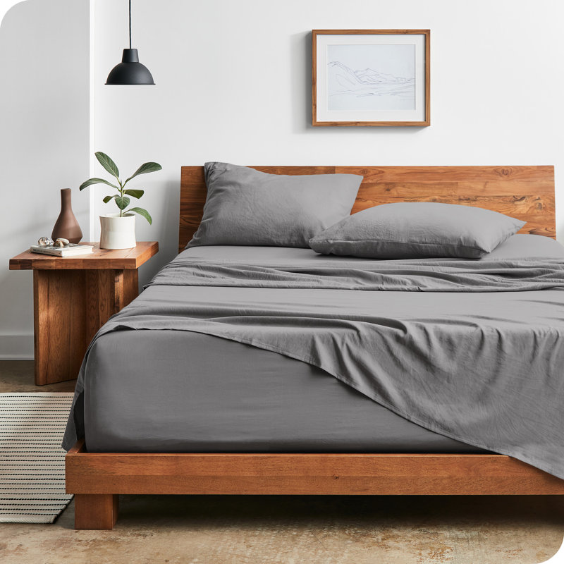 Washed Ultra-soft Microfiber Sheet Set, Twin XL Sheet Set with 1 Pillowcase, Frost Gray