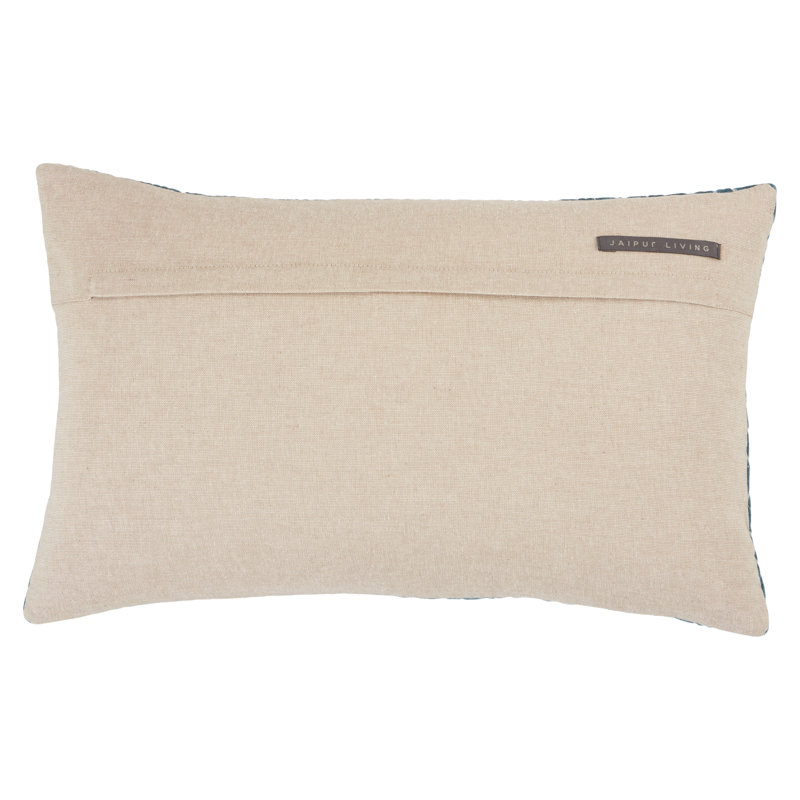 Ryans Embroidered Cotton Reversible Throw Pillow, Blue Chevron, Polyester/Polyfill, Rectangle 13" H x 21" W