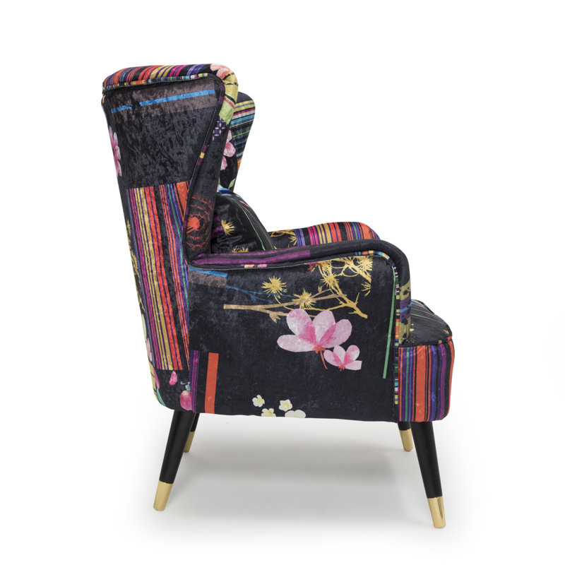 Yair Upholstered Accent Chair, Black