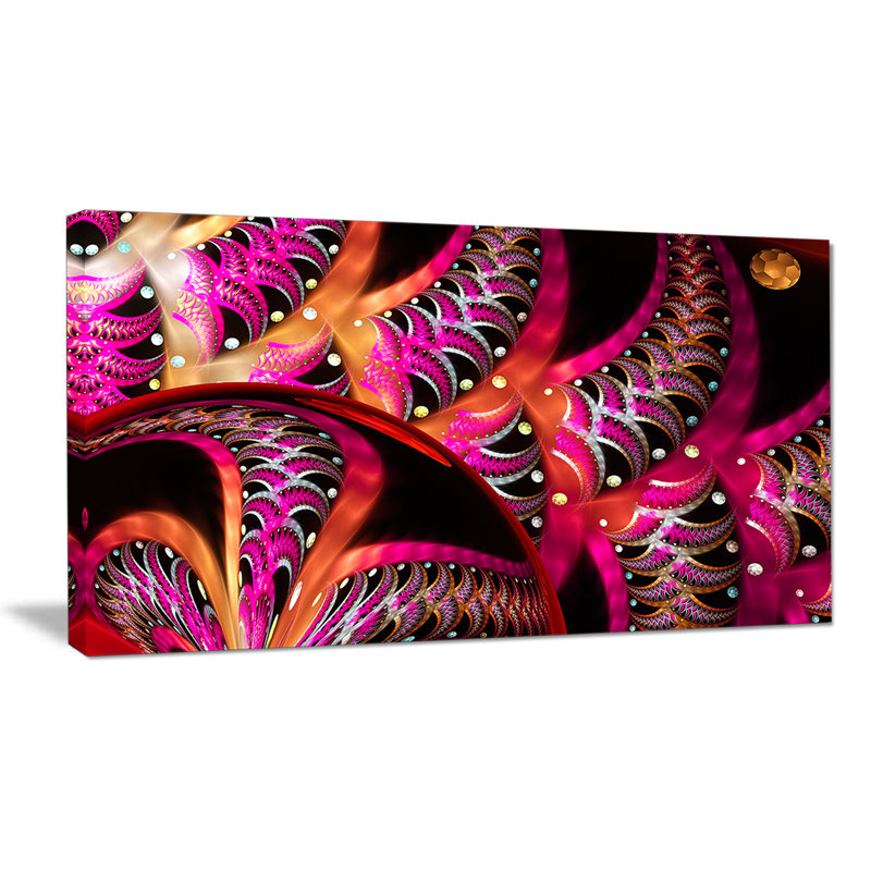 Motif de conception magenta unique, impression sur toile tendue, H 20 po x l 40 po x P 1po