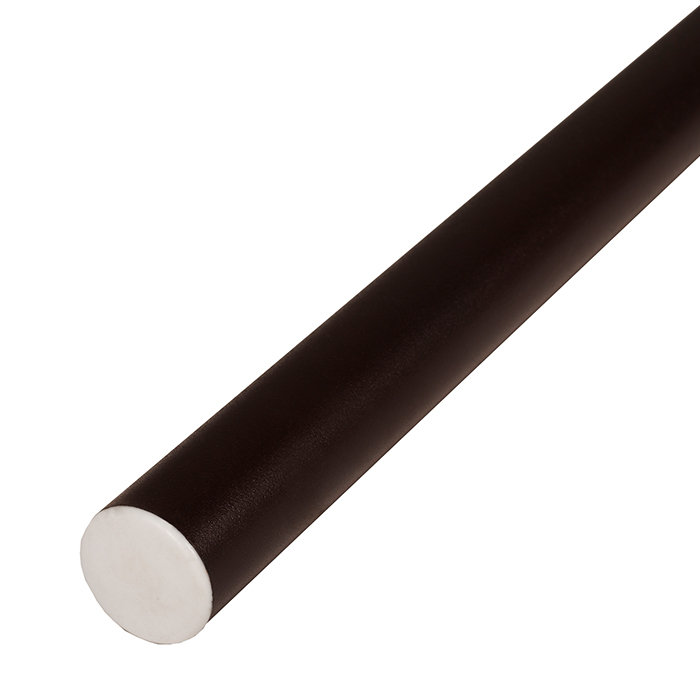 Alma 100% Steel Single Curtain Rod, 0.75" H x 94.5" W x 0.75" D, Black
