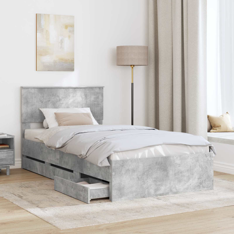Bed, Single (3'), Concrete Grey