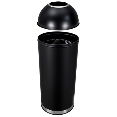 Grande poubelle noire en acier inoxydable robuste de 35 pouces 17 gallons pour la cuisine