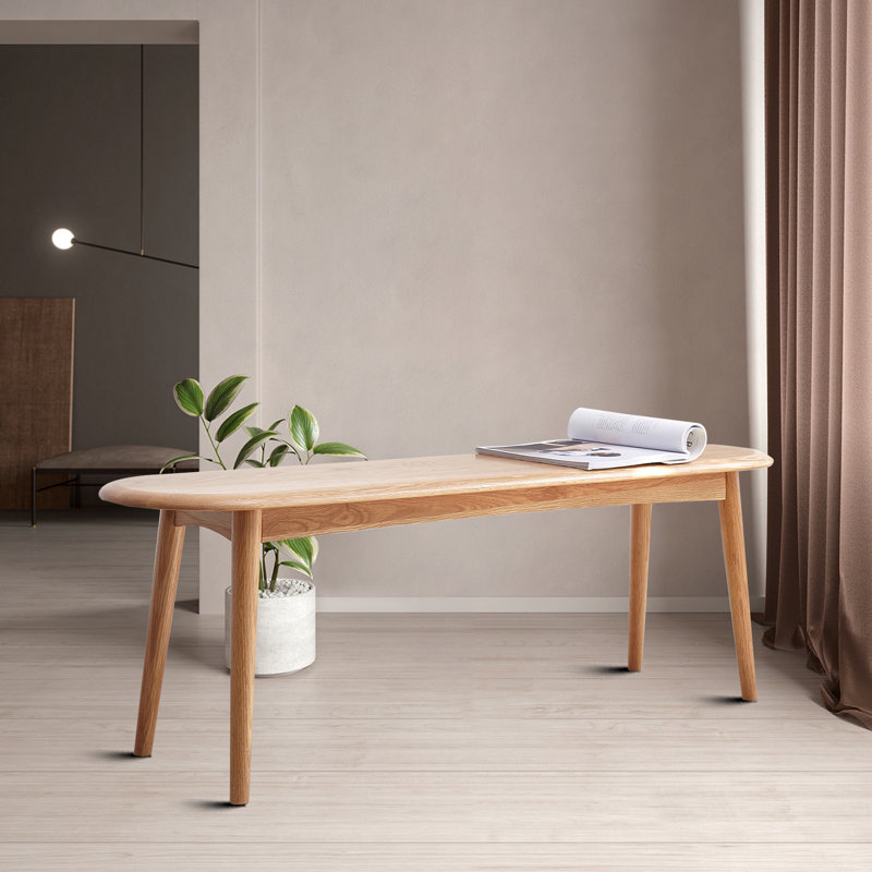 Ericka Solid Oak Wood Dining Room Living Room Bench