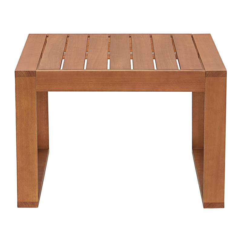 Weston 30" Wide Outdoor Solid Eucalyptus Wood Square Cocktail Table