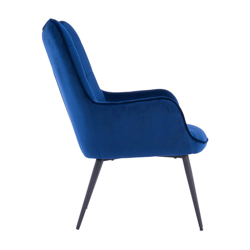 Juin Velvet Accent Chair, Navy