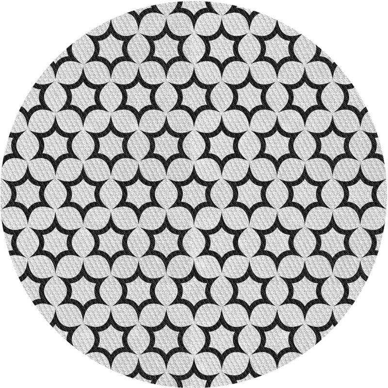 Tapis gris tissé à la machine, Rond 4 pi