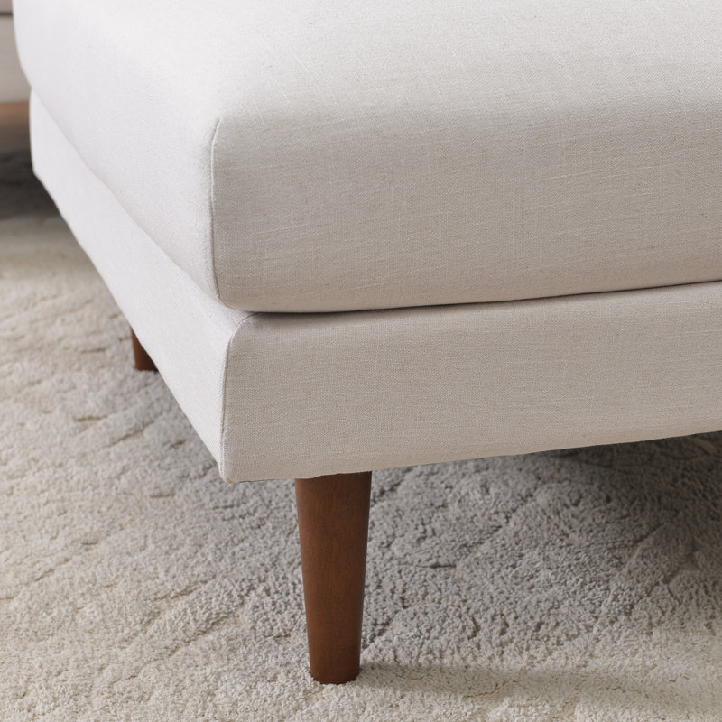 Pouf rembourré Miller 36 po, Ivoire ivoire, 19" H x 36" W x 36" D