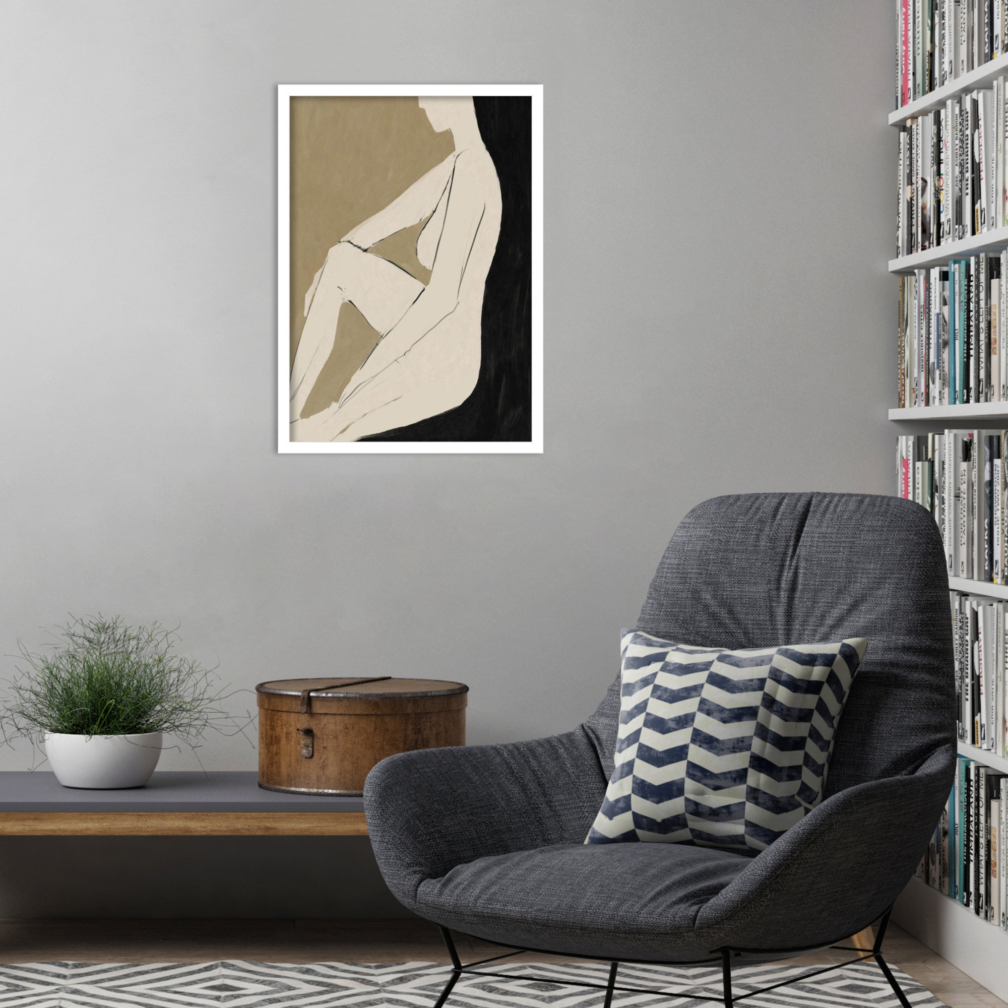 Chamois Chill by Dan Hobday - Single Picture Frame Print, 25" H x 18" W, White Framed