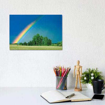 Canada, Saskatchewan, Wroxton. Rainbow Over Grassland. by Jaynes Gallery - Wrapped Canvas Gallery-Wrapped Canvas Giclée