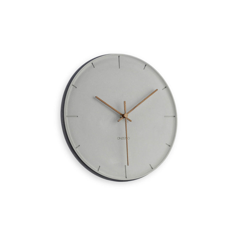Wood Wall Clock, Gray