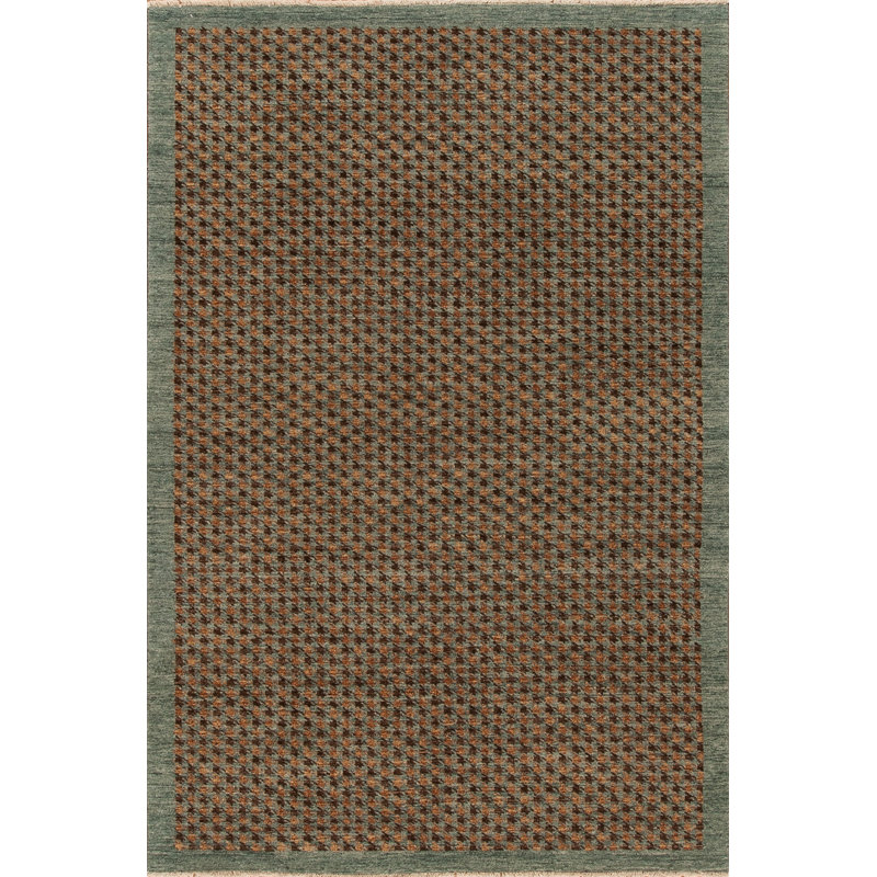 Textures Handmade Wool Houndstooth Area Rug, Rectangle 6' x 9'