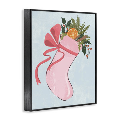 Chaussette de Noël rose, art giclée par Nikita Jariwala