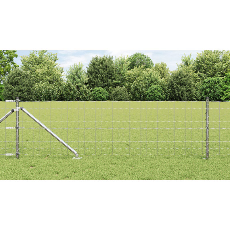 Galvanised Steel Border Fencing, 60 x 1000 x 0.2 cm, Silver