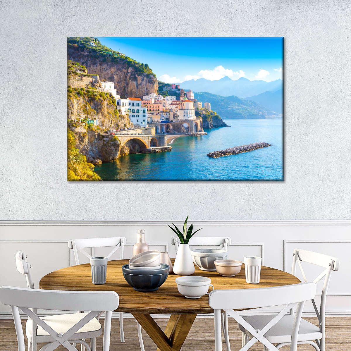 Elephant Stock Seaside Town Amalfi Coast Daylight Canvas Print On ...