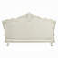 Canapé Rox, 7 coussins décoratifs, argent, similicuir capitonné blanc