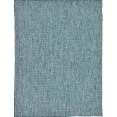 Tapis bleu sarcelle intérieur / extérieur Sevim
