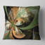 Orange et vert grande fleur fractale - Grand coussin floral floral-30722506-30722510