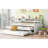 Wood Daybed With 2 Trundles, 3 Storage Cubbies, 1 Light For Free And USB Charging Design-1981464634