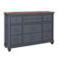 Commode de style campagnard Wauneta de 66 po à 9 tiroirs avec rangement à bijoux