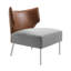 Fauteuil demi-tonneau rembourré 28,15 po avec coussin de dossier amovible-796317094