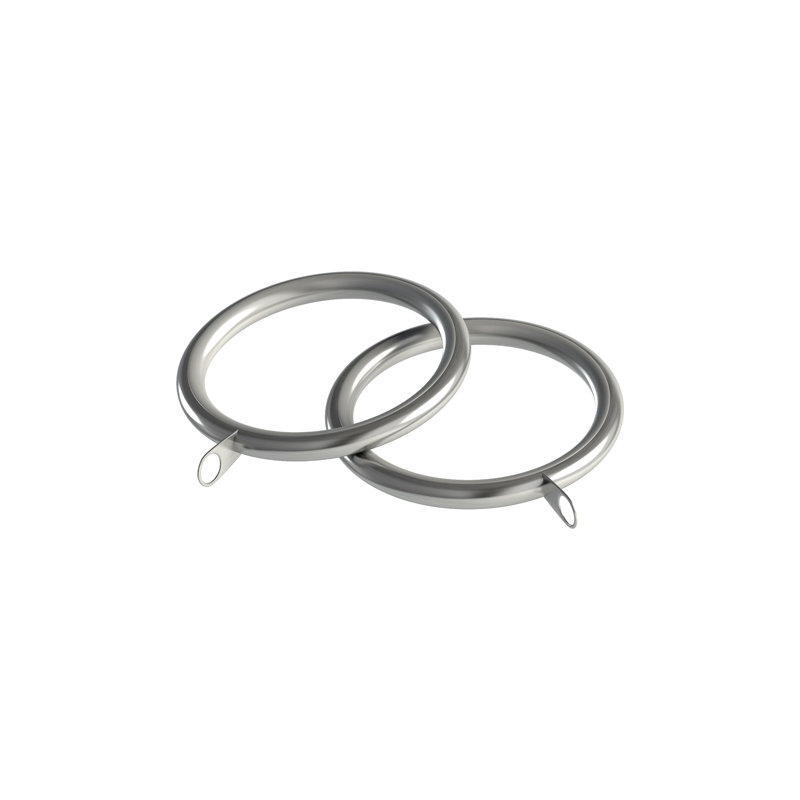 Leamore 35mm Lined Curtain Rings, Satin Silver