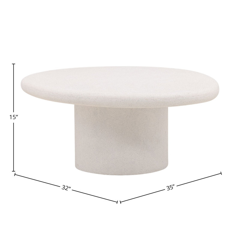 Raul Concrete Terrazzo Coffee Table, White