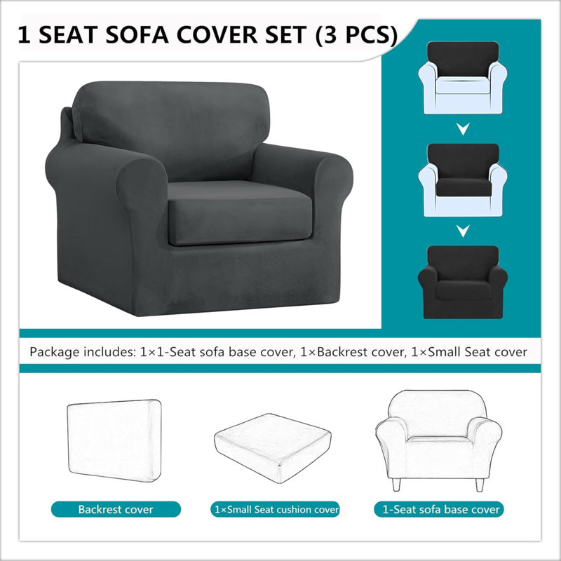 Outdoor Patio Sofa Cover, Dark Grey