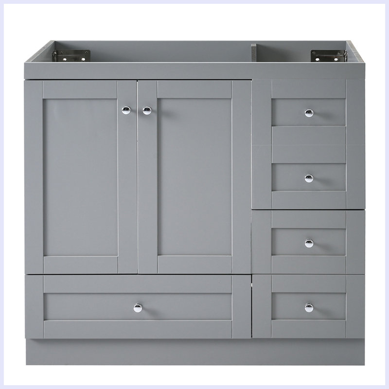 Armoire de salle de bain moderne autoportante avec portes Modern, Gris