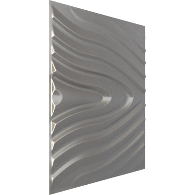 Panneau mural décoratif 3D Kahuna EnduraWall 19 pi 8 po x H 19 5/8 po, acier foncé métallique (couvre 2,67 pieds carrés)