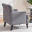 Fauteuil club capitonné à accoudoirs roulés gris de 20 po de largeur avec coussin