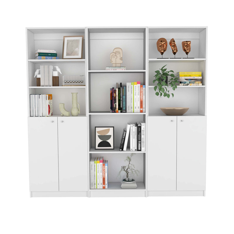 Cernobbio Standard Bookcase,  71.17" H x 74.1" W x 11.77" D  , White
