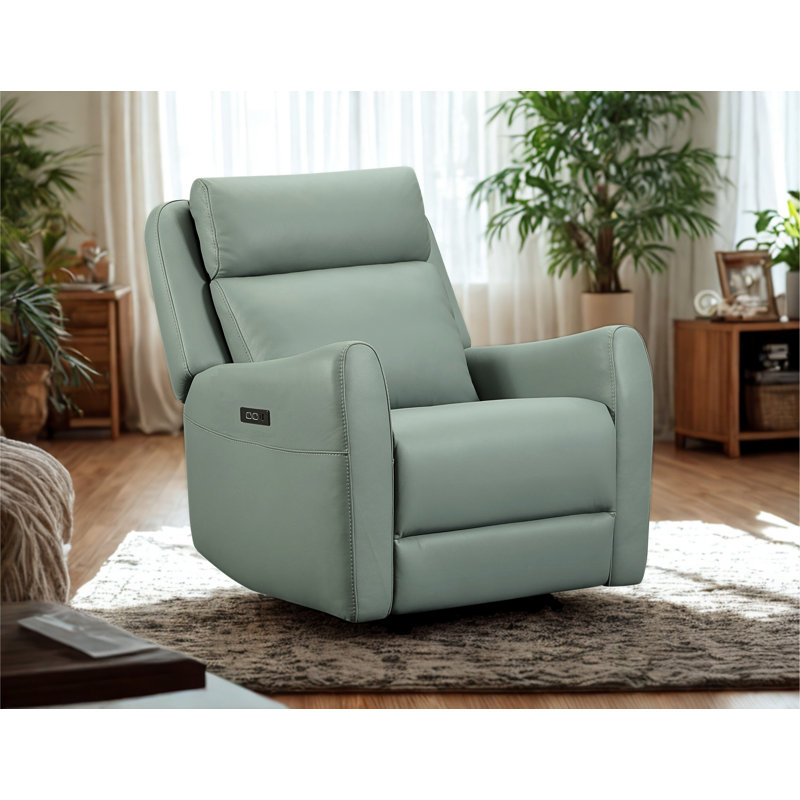 Brago Leather Power Swivel Glider, Green
