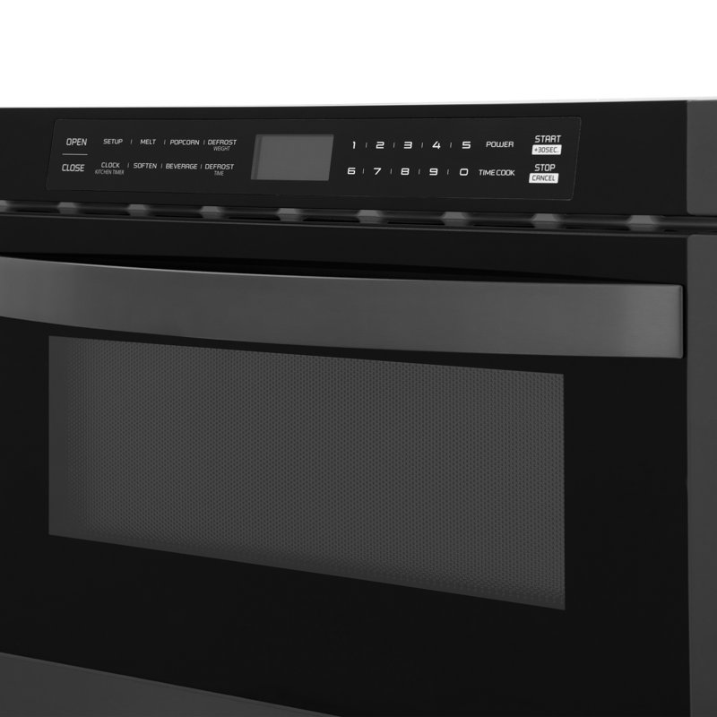 ZLINE 24" 1.2 cu. ft. Built-in Microwave Drawer, Black Stainless Steel