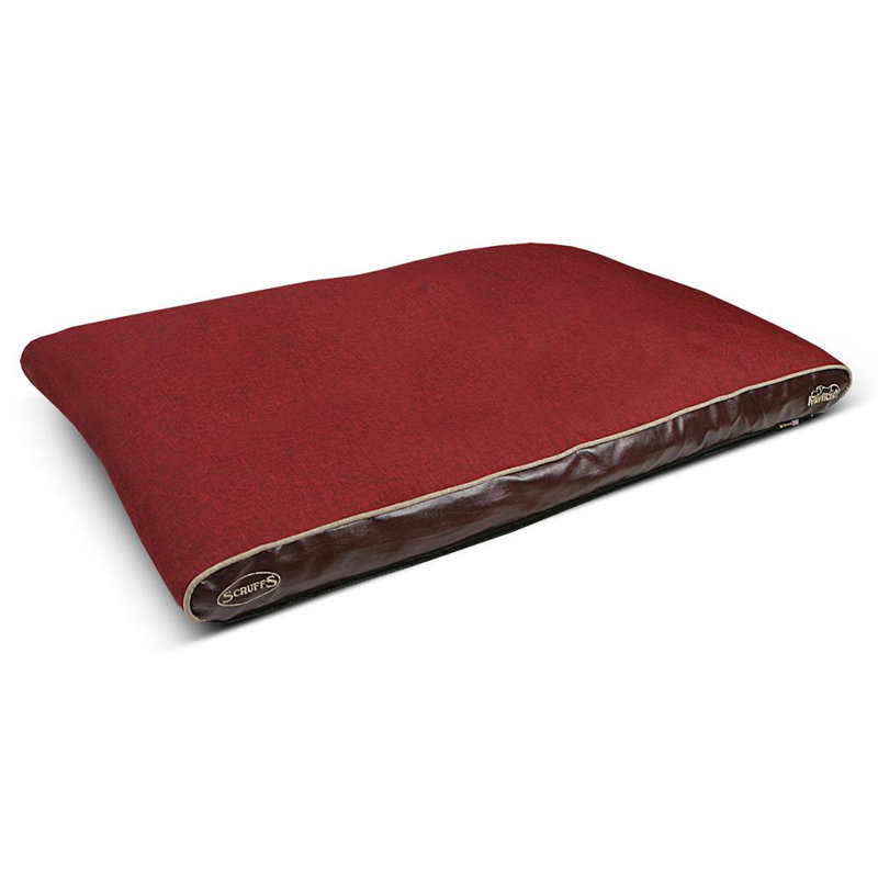 Hilton Orthopedic Polyester Pet Bed, 8cm H x 125cm W x 75cm D, Red/Saddle Brown