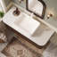 Meuble-lavabo mural simple 48 po avec plateau en marbre-924643699