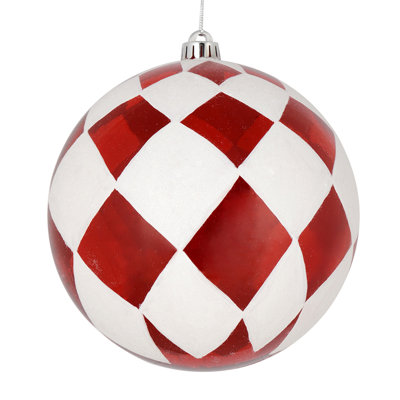 Ball with White Diamond Glitter Christmas Ornament