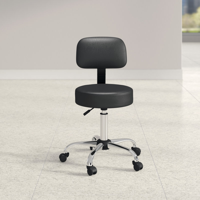 Vinyl Drafting Chair, Black