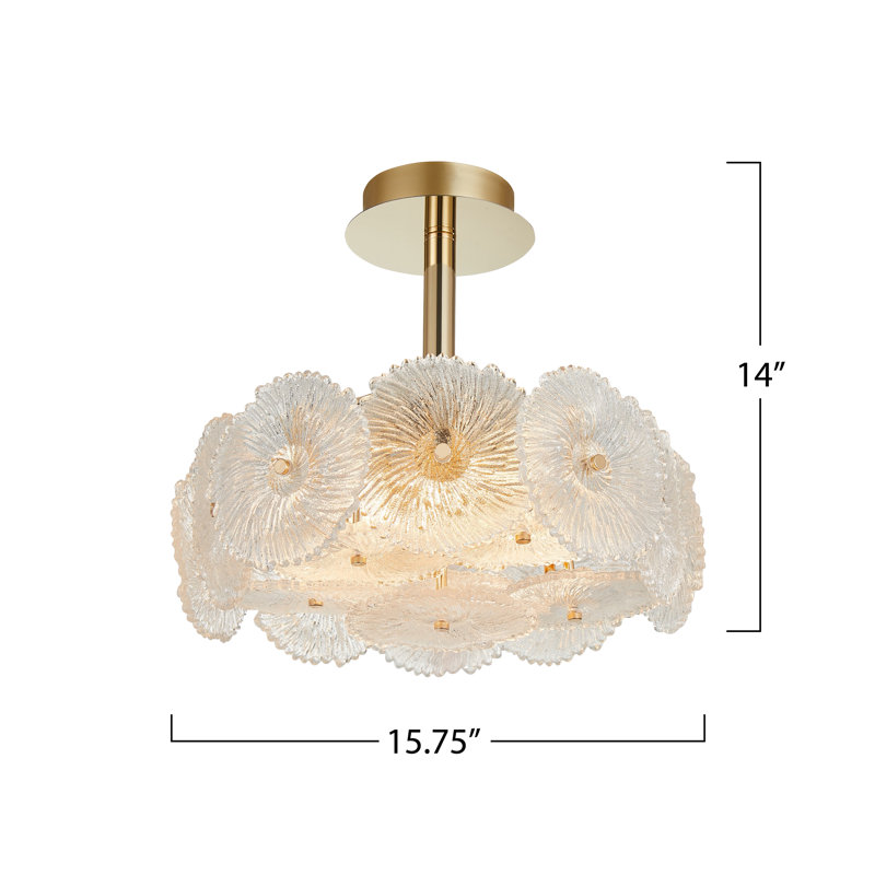 Naftula - 6-Light Semi-Flush Mount - Brass